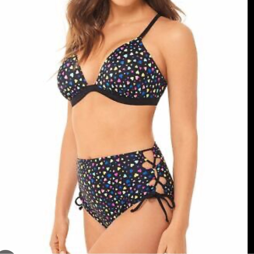Salt + Cove Heart Confetti print bikini bottoms NWT size M